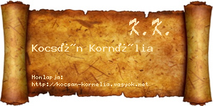 Kocsán Kornélia névjegykártya